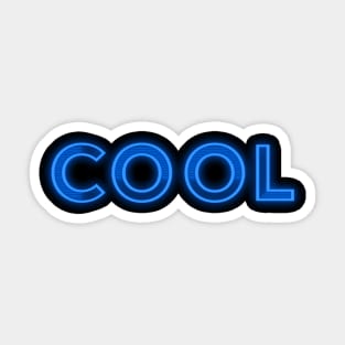 Cool Blue Neon Sign Sticker